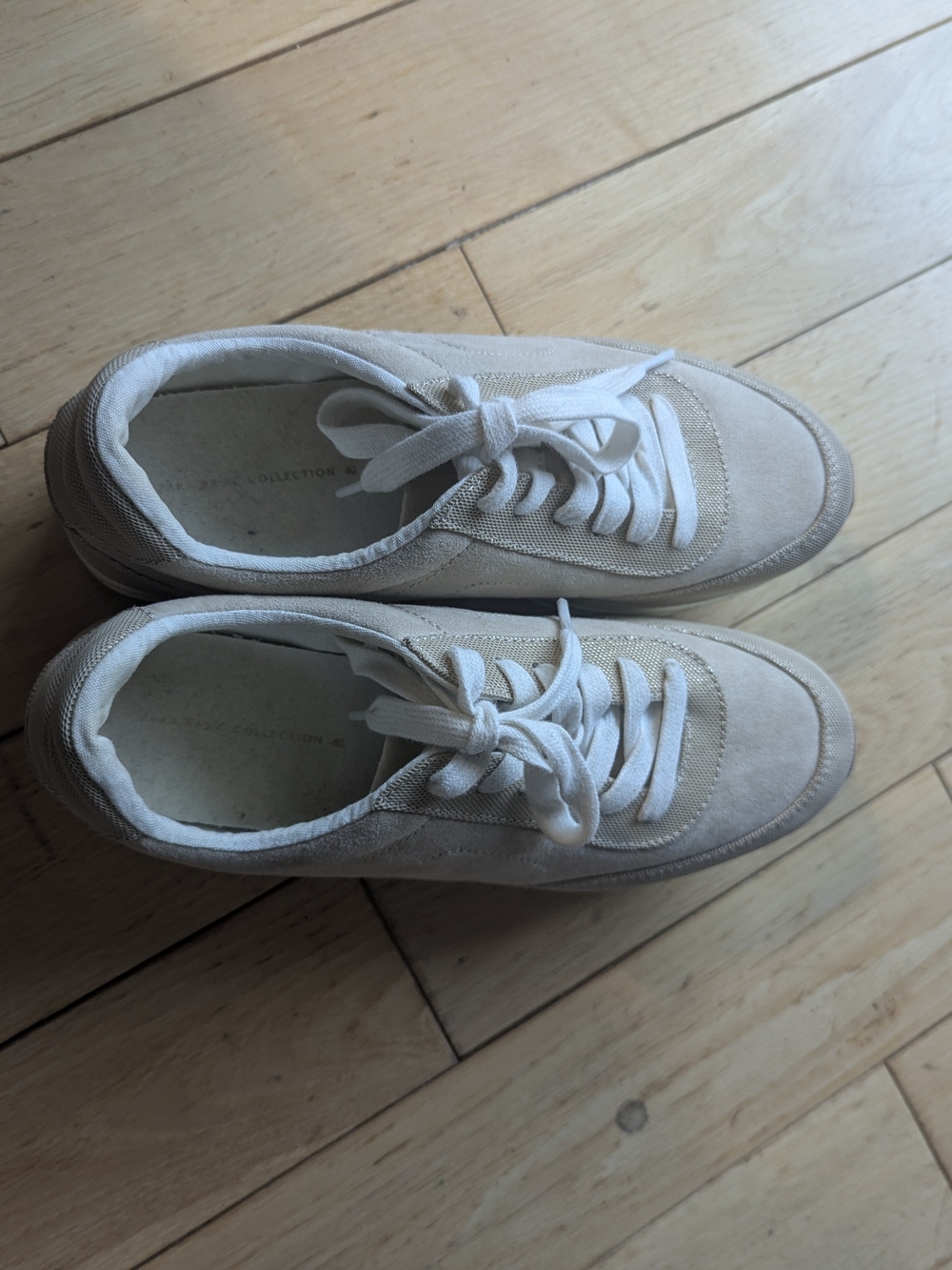 H&M Beige Platform Lace-Up Sneakers with White Soles - Picture 3 of 3